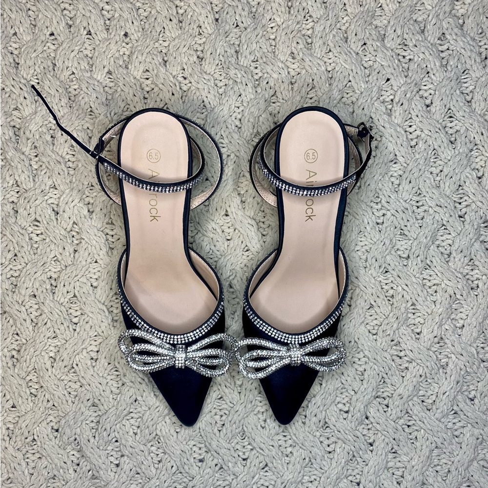 Rhinestone Bow Heels